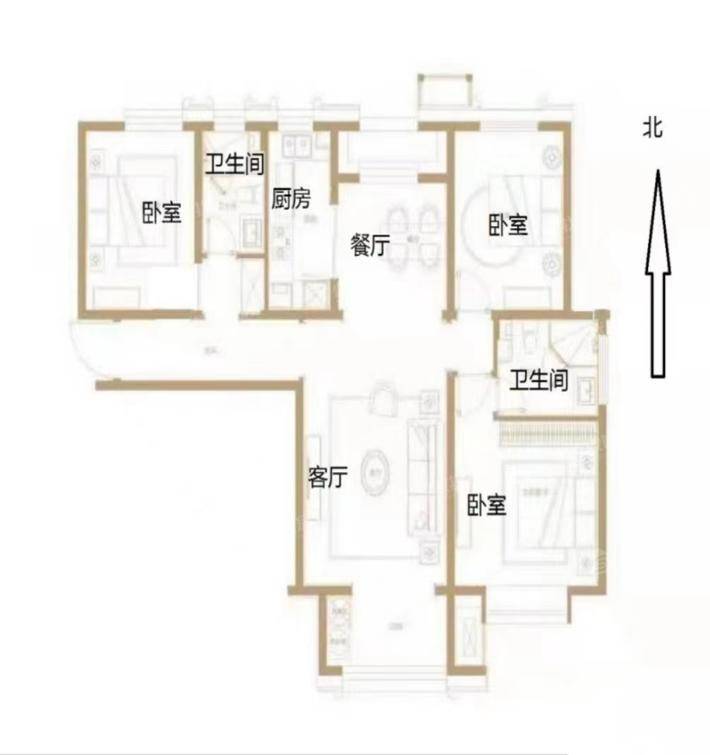 东南智汇城9号院3室2厅2卫122㎡