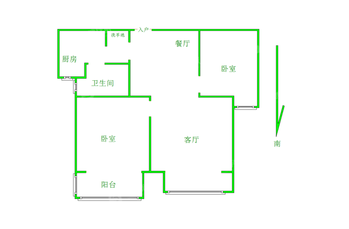 阿尔卡迪亚锦绣天地B区2室2厅1卫77㎡