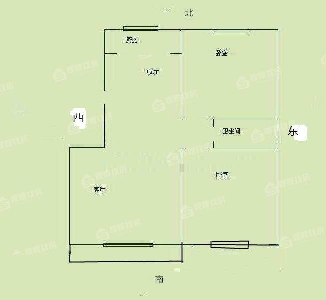 万润绿景园2室2厅1卫100㎡