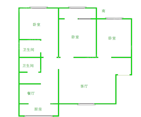 建安公司小区3室2厅2卫122㎡