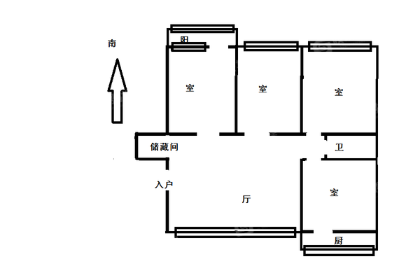 皇宫家属楼3室2厅1卫116㎡