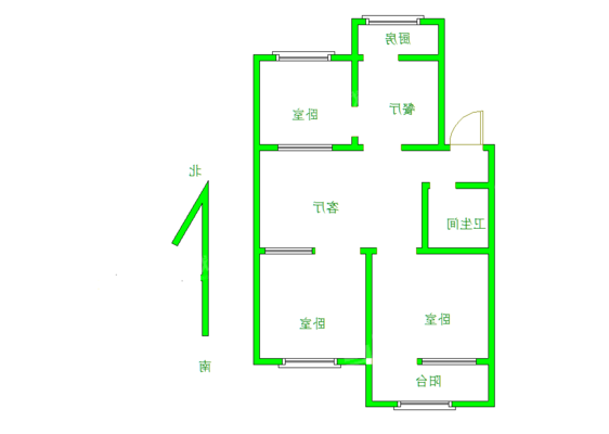 团结北区3室2厅1卫87㎡