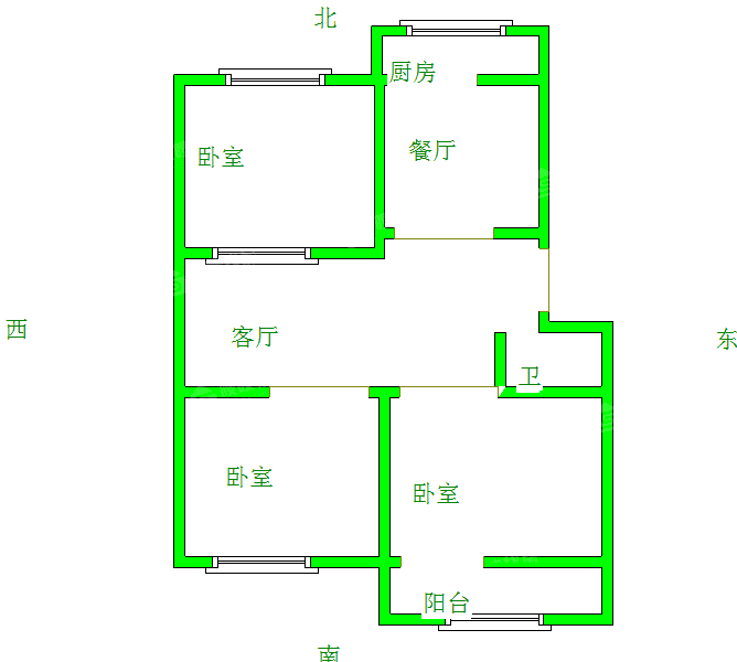 水月寺小区3室2厅1卫107㎡