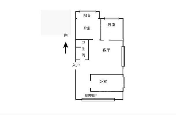 富丽花园3室2厅1卫100㎡