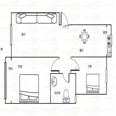 枫林绿洲2室2厅1卫91㎡