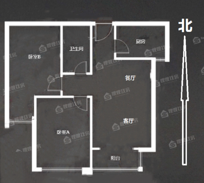 新源燕府2室2厅1卫86㎡