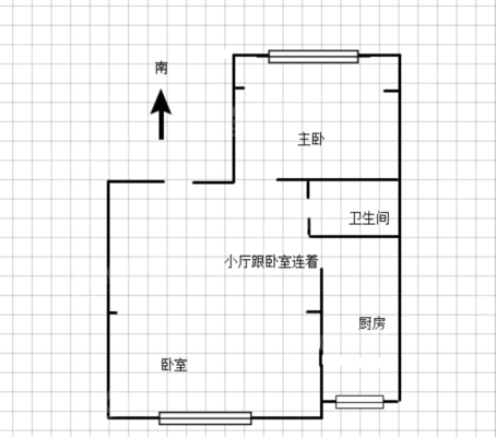 竹林寺小区2室1厅1卫55㎡