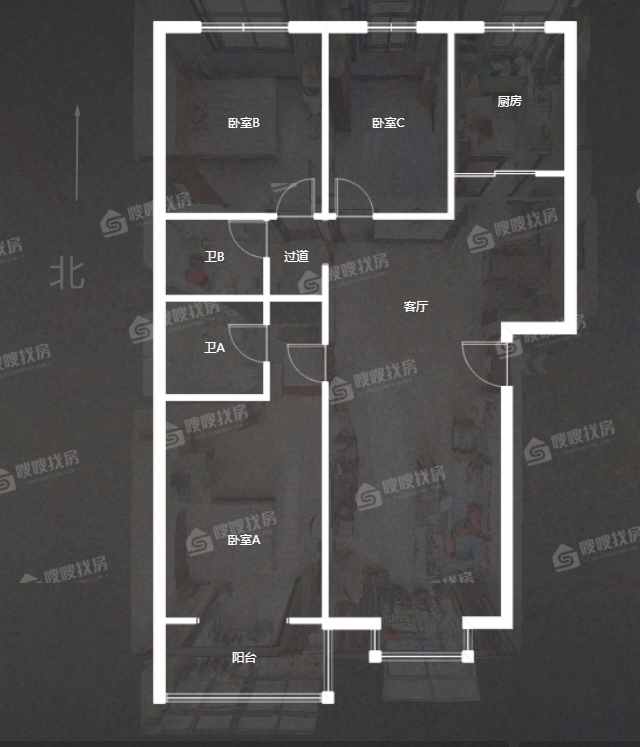 大名公寓3室2厅1卫134㎡