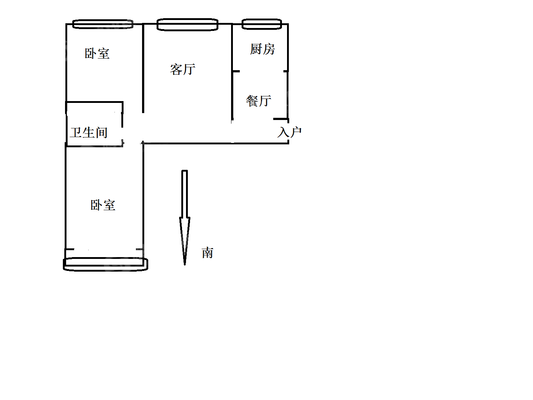 御景家园2室2厅1卫95㎡