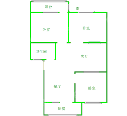 中心家园3室2厅1卫103㎡