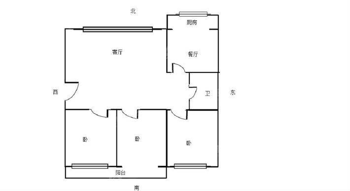 工行宿舍楼（北大街3室2厅1卫124㎡