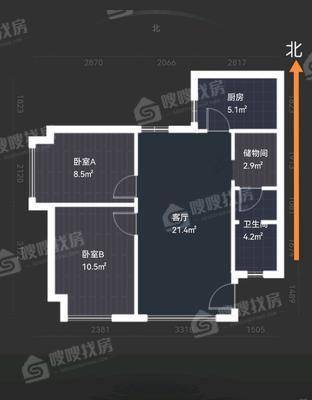 同祥城（A、B区）2室2厅1卫75㎡