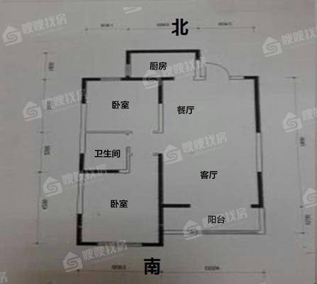 天成郡府东区2室2厅1卫96㎡