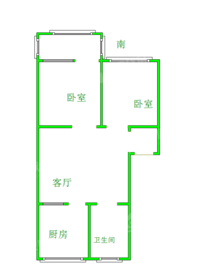 朝阳北区2室1厅1卫71㎡