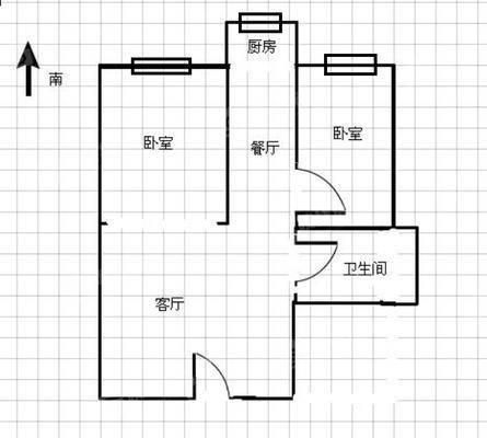 南园中心小区（邮电小区）2室2厅1卫52㎡