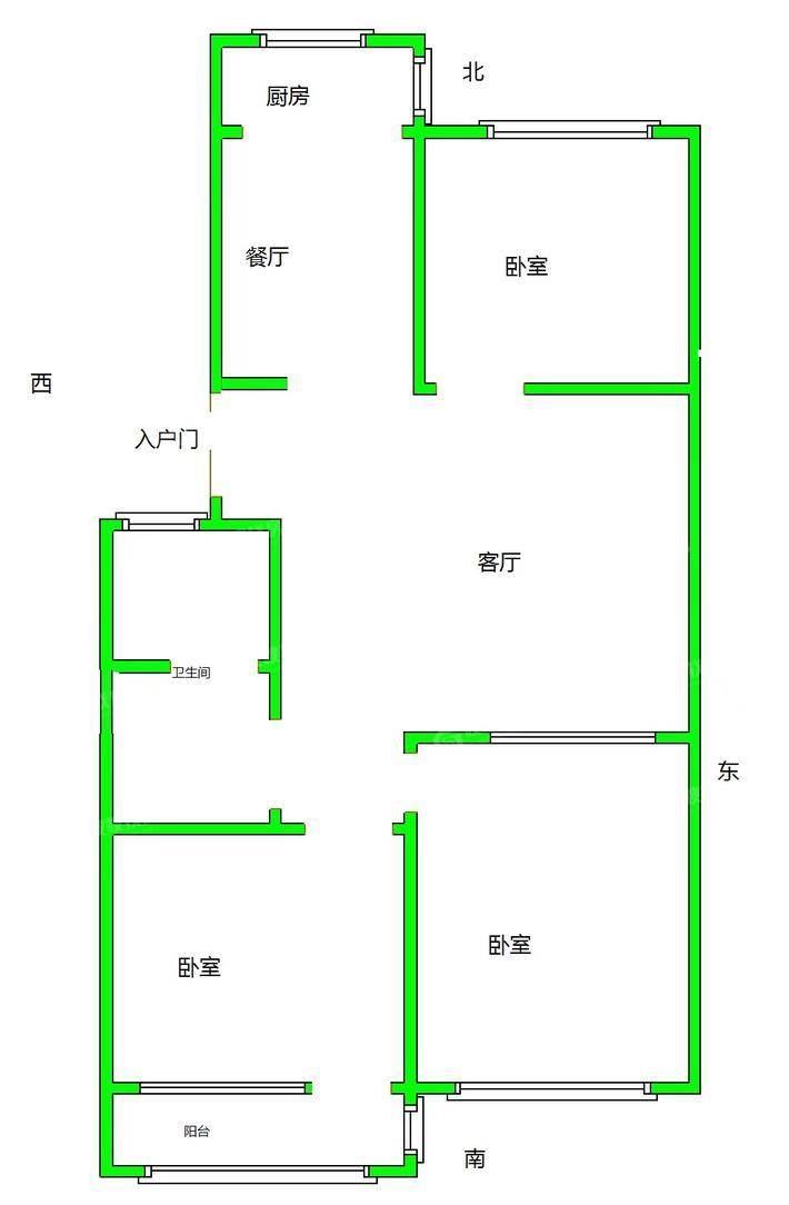 东环小区3室2厅1卫84㎡