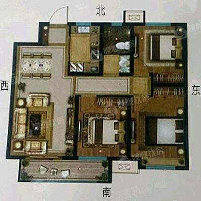 荣盛名邸3室2厅1卫107㎡