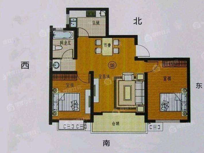 嘉禾一方一期2室2厅1卫90㎡