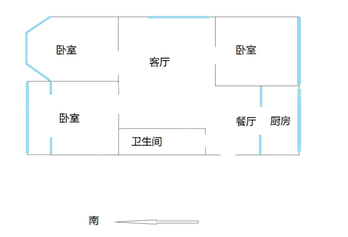 碧泉花园二期3室1厅1卫92㎡