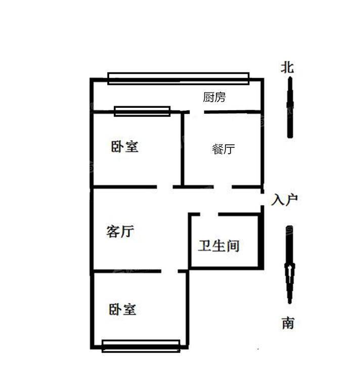 竹林寺小区2室1厅1卫52㎡