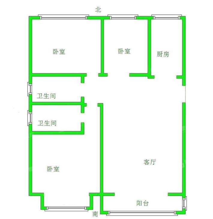 泰享嘉府一期3室2厅2卫124㎡