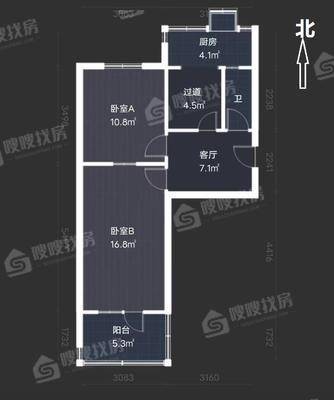 槐中路135号2室1厅1卫61㎡