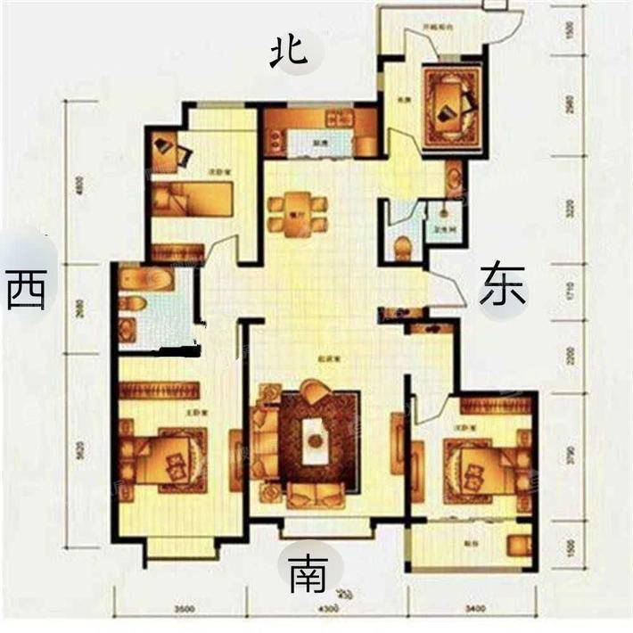 宏宇城（A区）4室2厅2卫158㎡