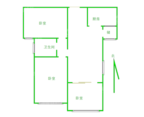 鼓楼上城2室1厅1卫119㎡