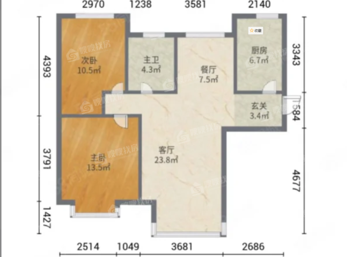 阳光四季城海棠苑A32室2厅1卫97㎡