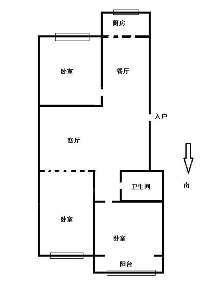 裕华商贸中心3室1厅1卫98㎡