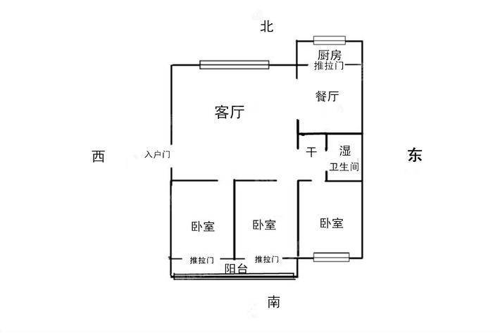 光荣路广电小区3室2厅1卫120㎡