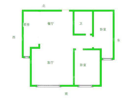 御河新城西区2室2厅1卫73㎡