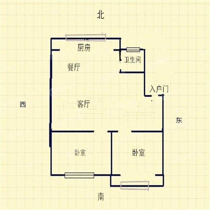 清华竹园2室2厅1卫84㎡