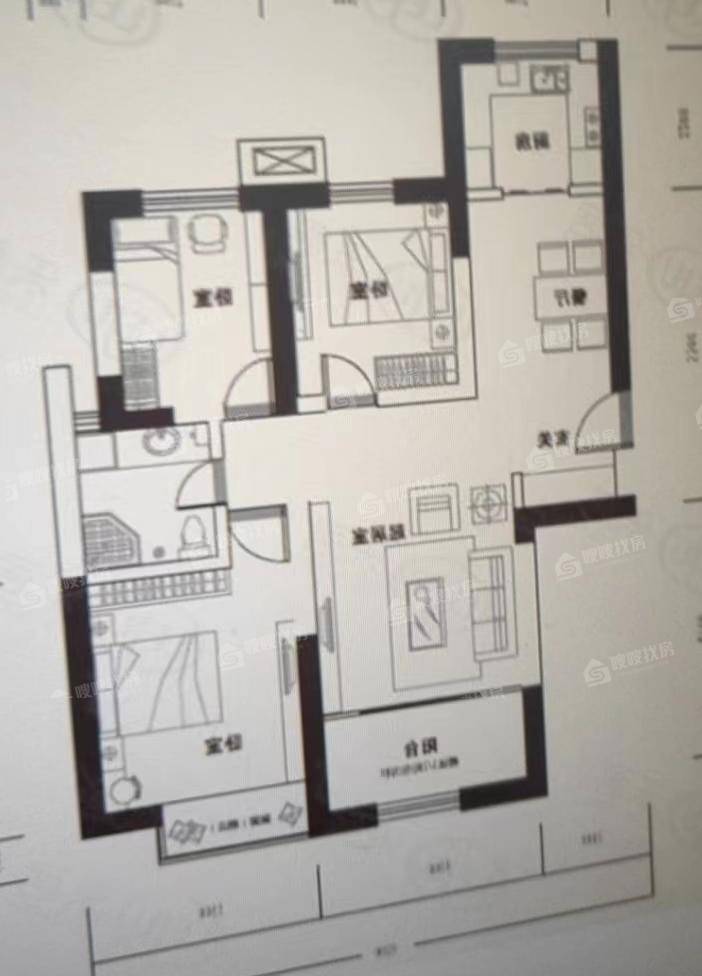 禧福荷堂A区3室2厅1卫120㎡