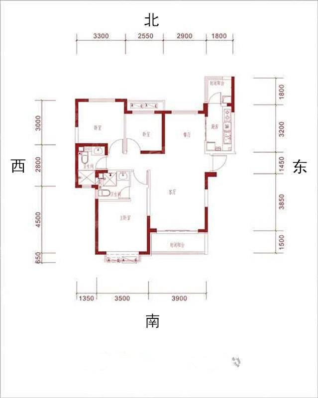 恒大城（商品房）3室2厅2卫122㎡