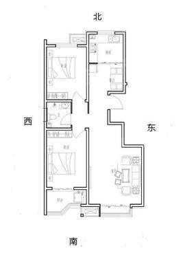 御宇国际三期轩瑞苑2室2厅1卫92㎡