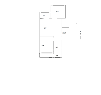 中居宅南/北2室1厅1卫63㎡