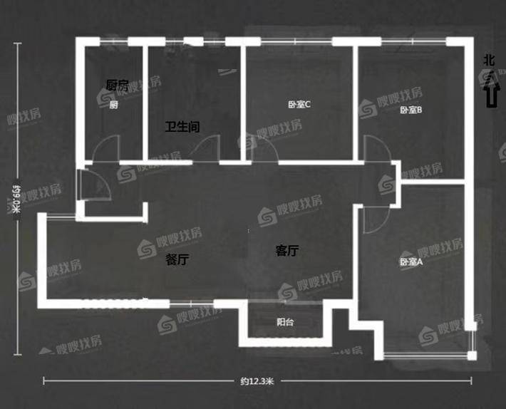 天山熙湖3室2厅1卫112㎡