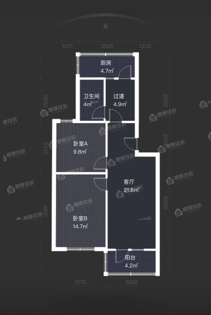 卓达书香园一区2室2厅1卫81㎡