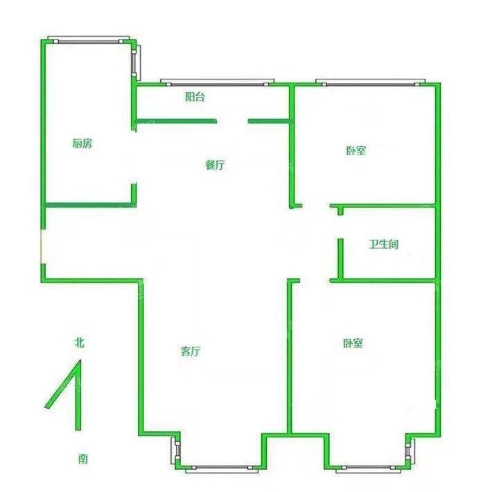 御河新城西区2室2厅1卫108㎡