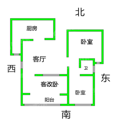 鼓楼上城西院2室2厅1卫119㎡