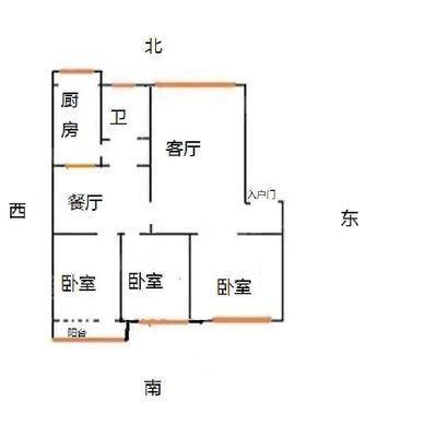 朝阳花园3室2厅1卫115㎡