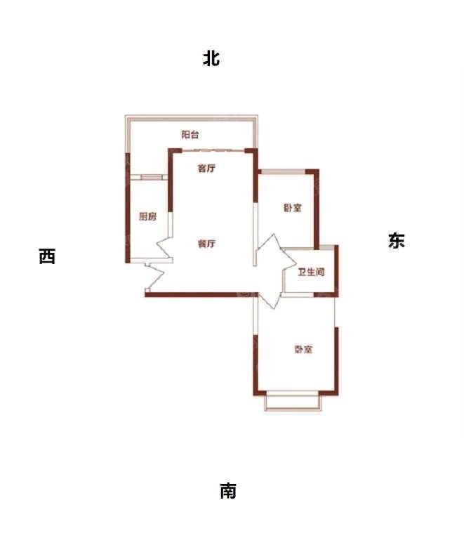 恒大城（商品房）2室2厅1卫98㎡