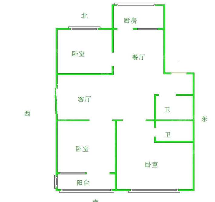 光荣路广电小区3室2厅1卫123㎡