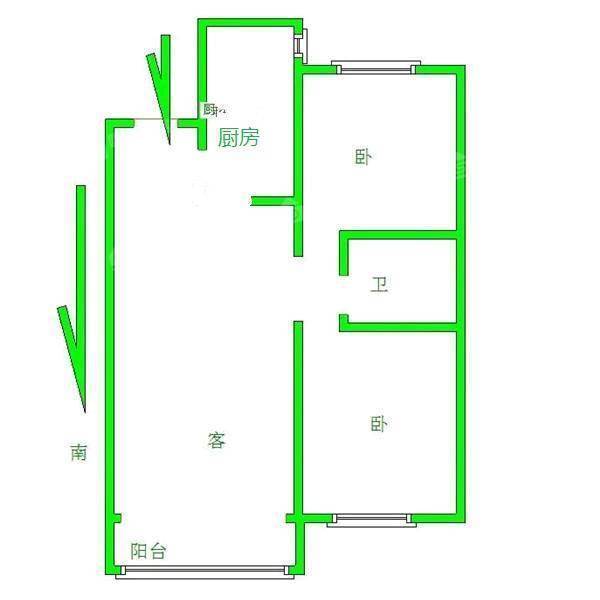 天成郡府南区2室2厅1卫92㎡