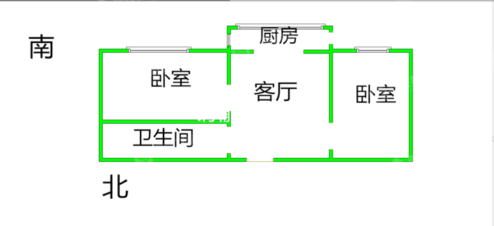 华西北区2室1厅1卫77㎡