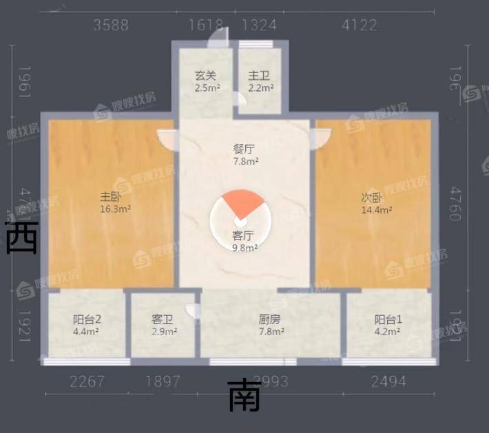 县城建二公司2室1厅1卫70㎡