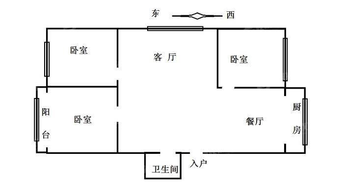 陕西营小区3室1厅1卫103㎡