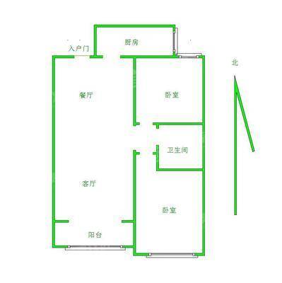 天成郡府东区2室2厅1卫95㎡
