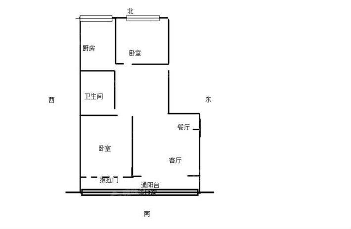 金域瑞景2室2厅1卫108㎡